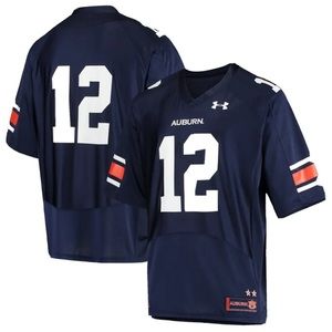 Men's Under Armour #12 Navy Auburn Tigers Jersey Xl College Football